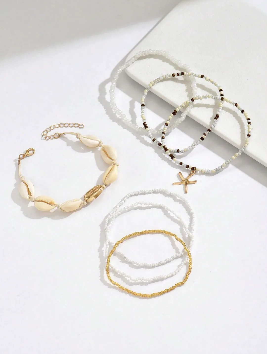 Set de 7 Bracelets Bohème – Coquillages & Étoile de Mer