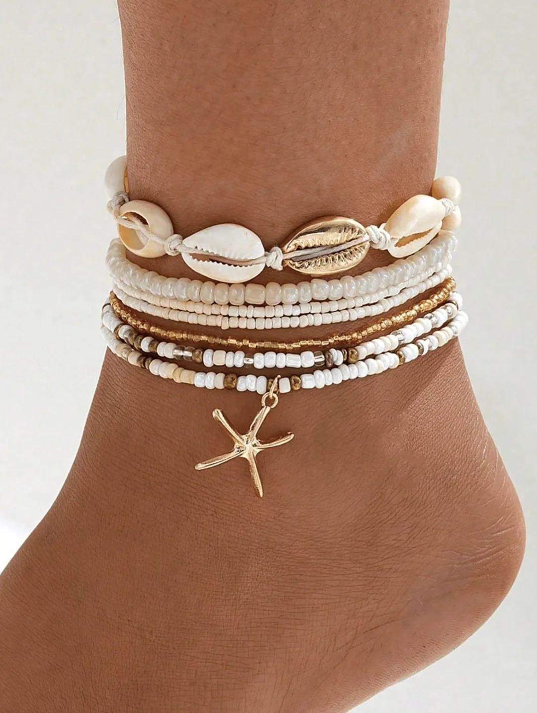 Set de 7 Bracelets Bohème – Coquillages & Étoile de Mer — visuel 3