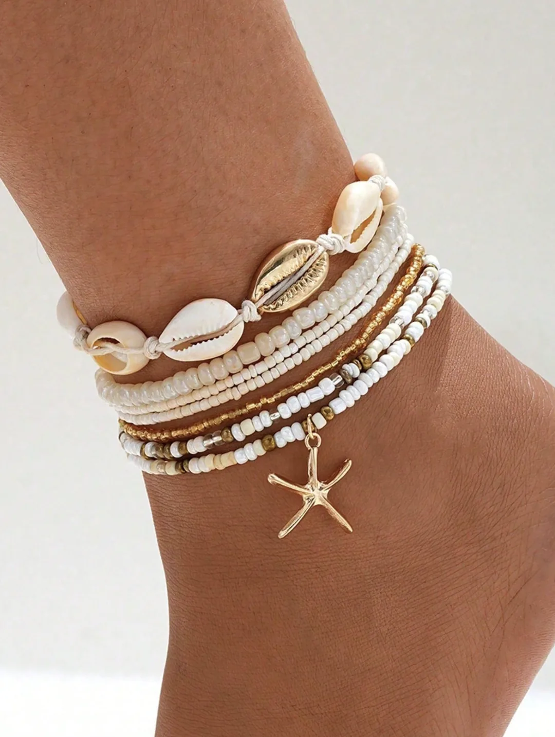 Set de 7 Bracelets Bohème – Coquillages & Étoile de Mer — visuel 4
