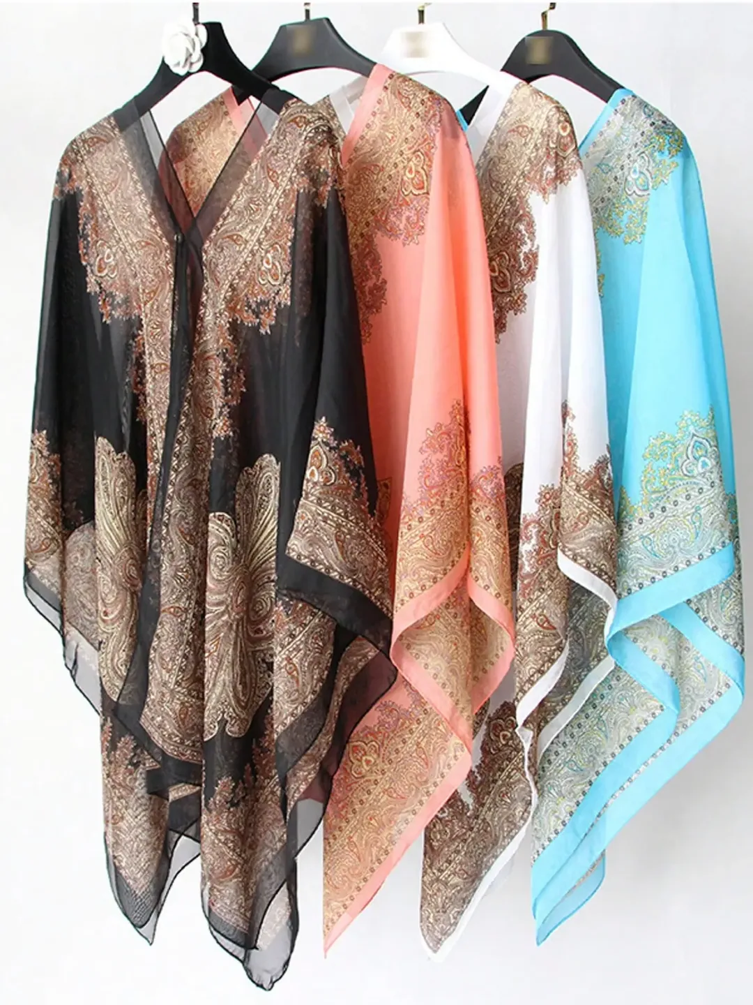Kimono Bohème Paisley – Voile Léger Noir — visuel 2